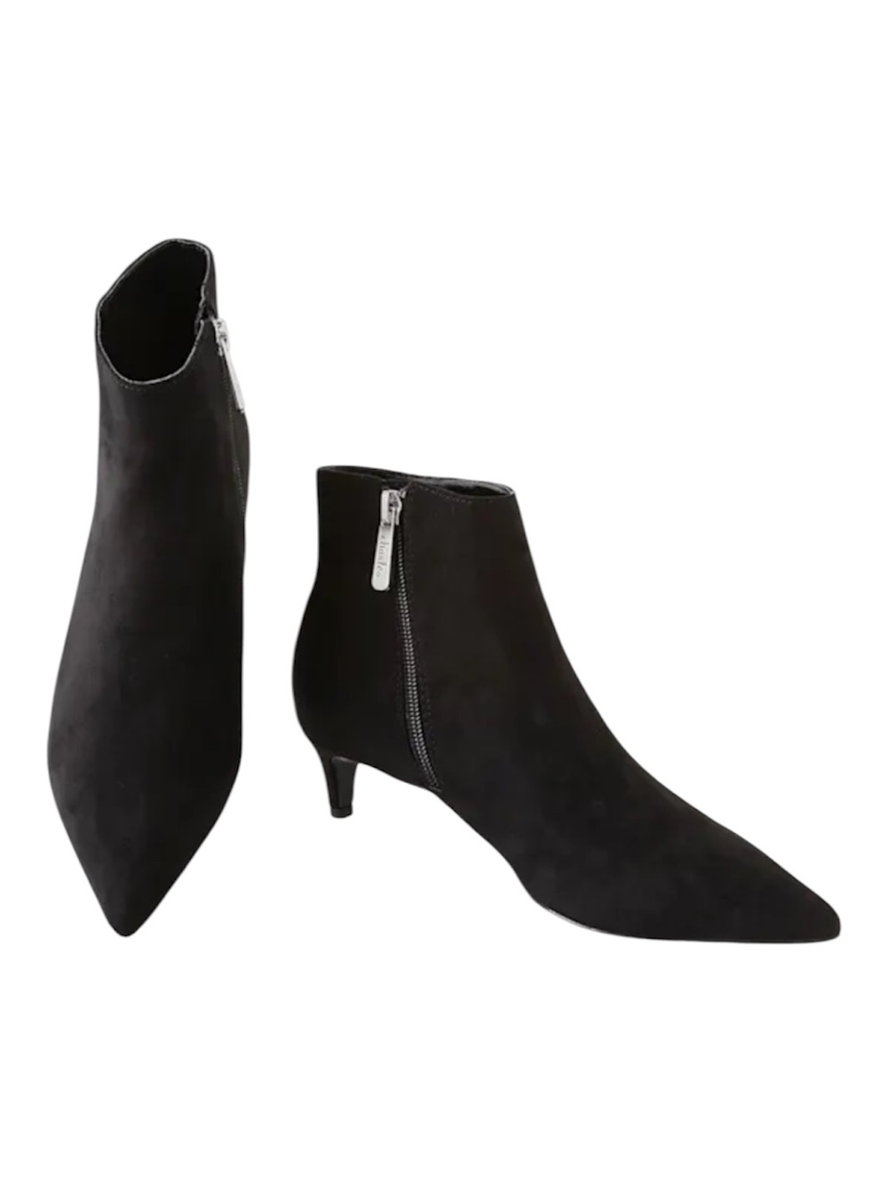 Charles By Charles David Black Pointed Toe Ankle Booties with Kitten Heel SZ 11